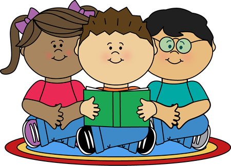 Children Reading In Class Clipart