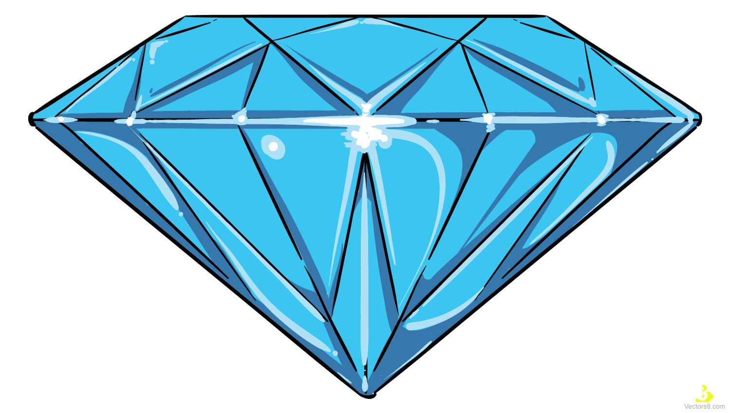 Blue Shiny Diamond | Free Vector & Clipart Design