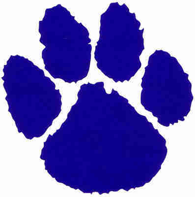 Clipart orange blue paw print