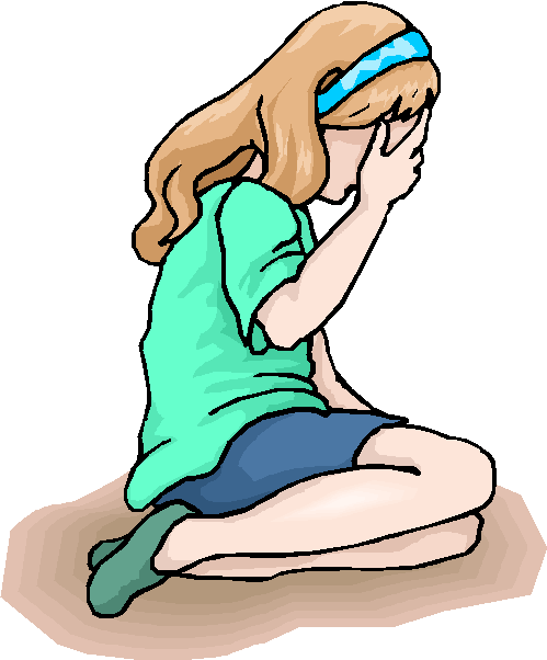 Girl sad crying clipart