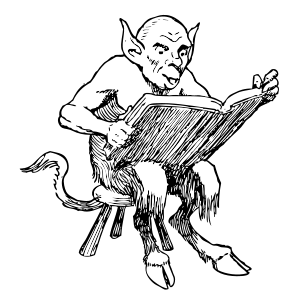 Demon reading book Clipart, vector clip art online, royalty free ...