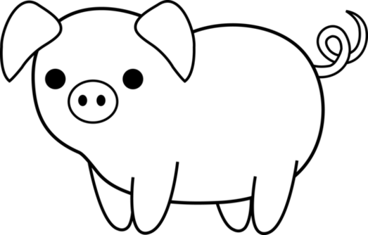Pig Clipart Black And White - Tumundografico