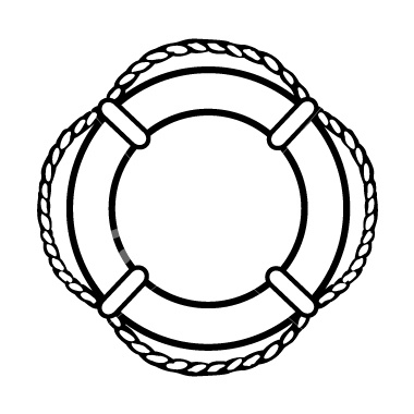 Life saver clipart black and white