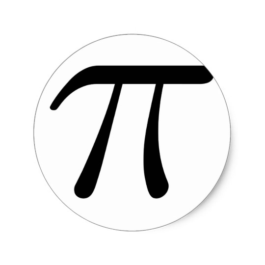 Grey Black Gray Yellow Orange Pi 3.14 symbol Math Classic Round ...