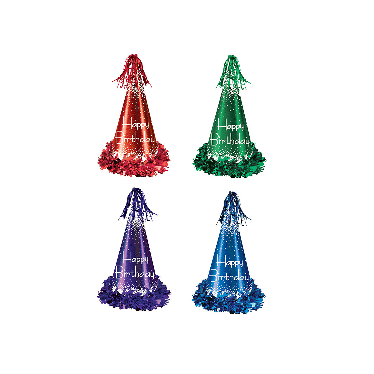 bulk hats party supplies - foil happy birthday party hats12cs