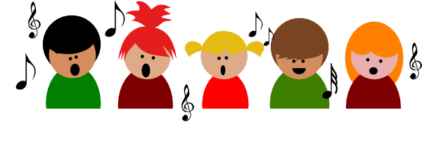 Preschool children singing clipart
