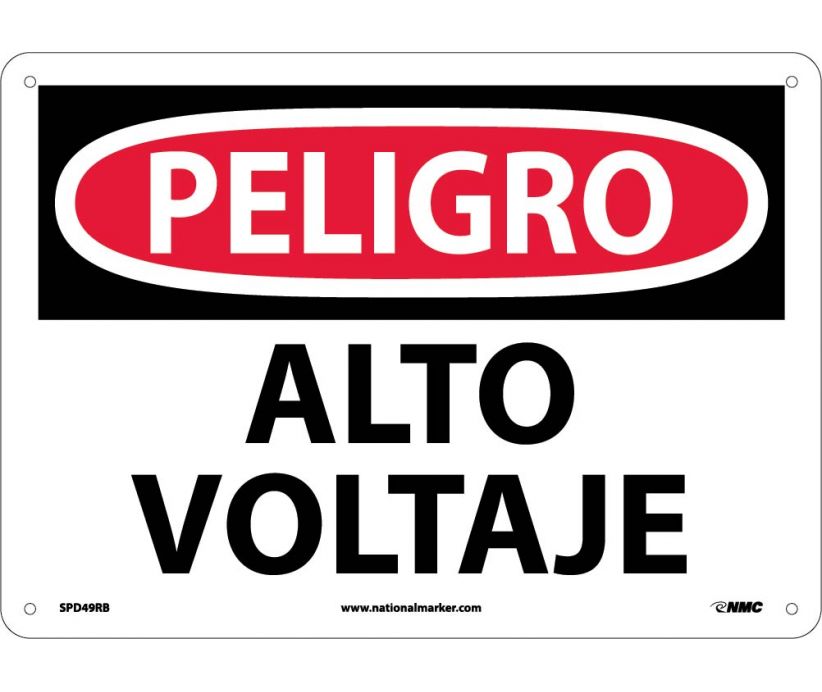 Danger High Voltage Sign - Spanish :: Spanish Signs :: Signs ...