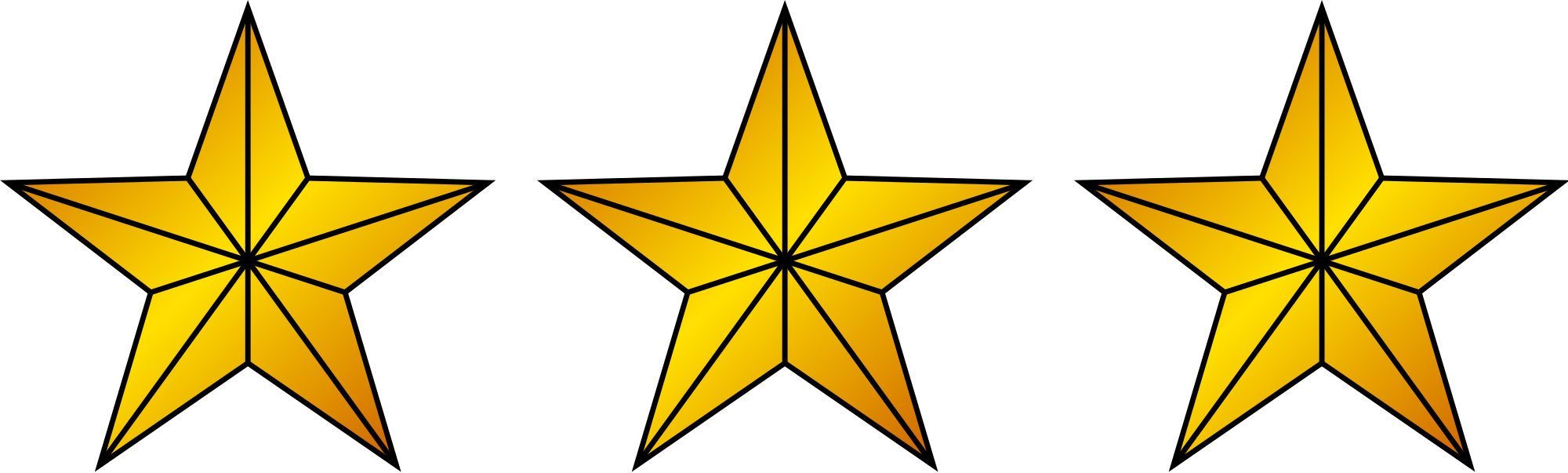 File:3 Gold Stars.svg