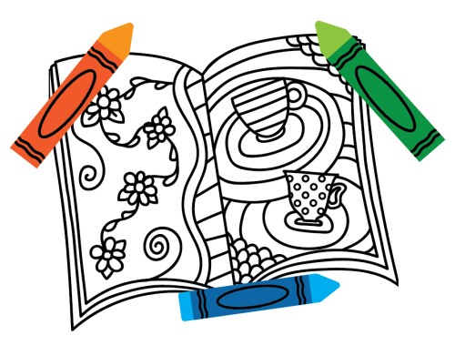 Tree swing clipart coloring book