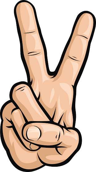 Peace sign fingers clipart