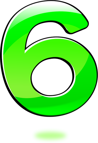 Vector clip art of glossy number six | Public domain vectors