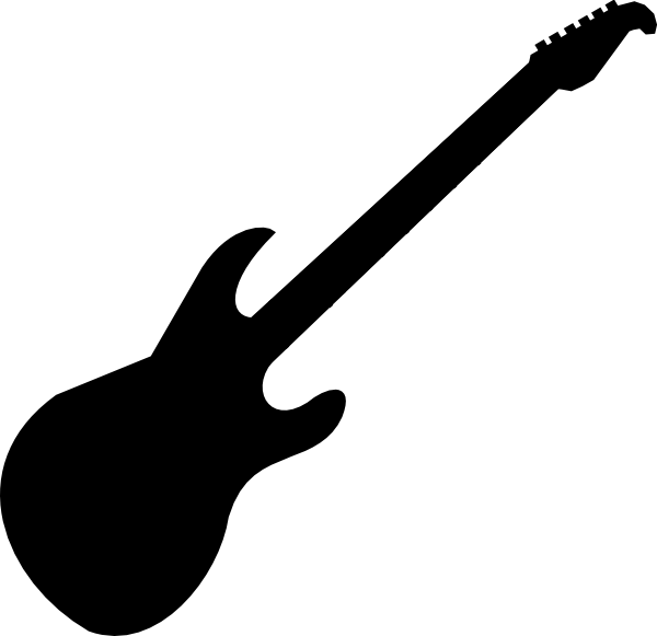 Guitar Black And White Clipart