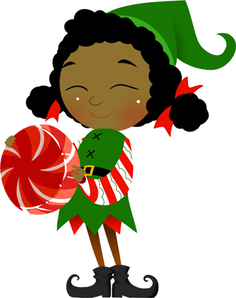 Black christmas elf clipart