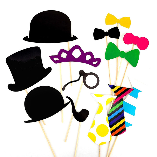 Free Ship 58pcs DIY Funny Colorful Glasses Moustache Red Lips Bow ...