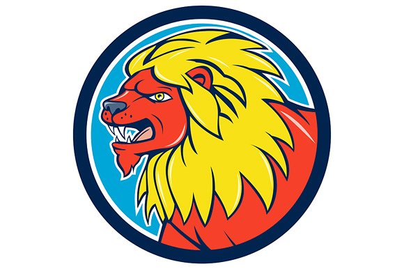 Angry Lion Walking Roar Cartoon ~ Illustrations on Creative Market
