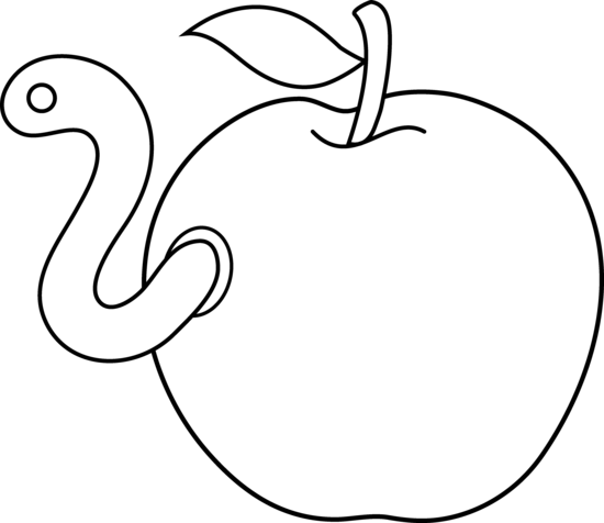 Apple worm clipart