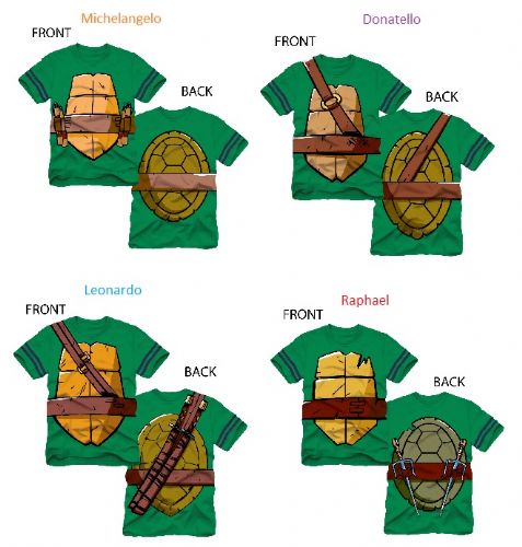 TMNT Teenage Mutant Ninja Turtles Striped Sleeves Boys Costume T ...