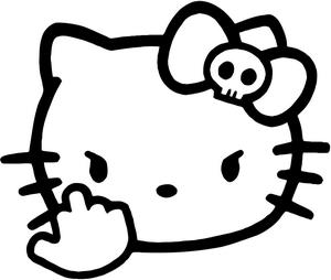 Hello Kitty Flip The Bird...
