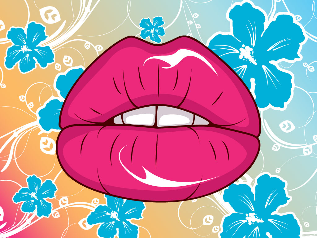 Lips Floral Pattern