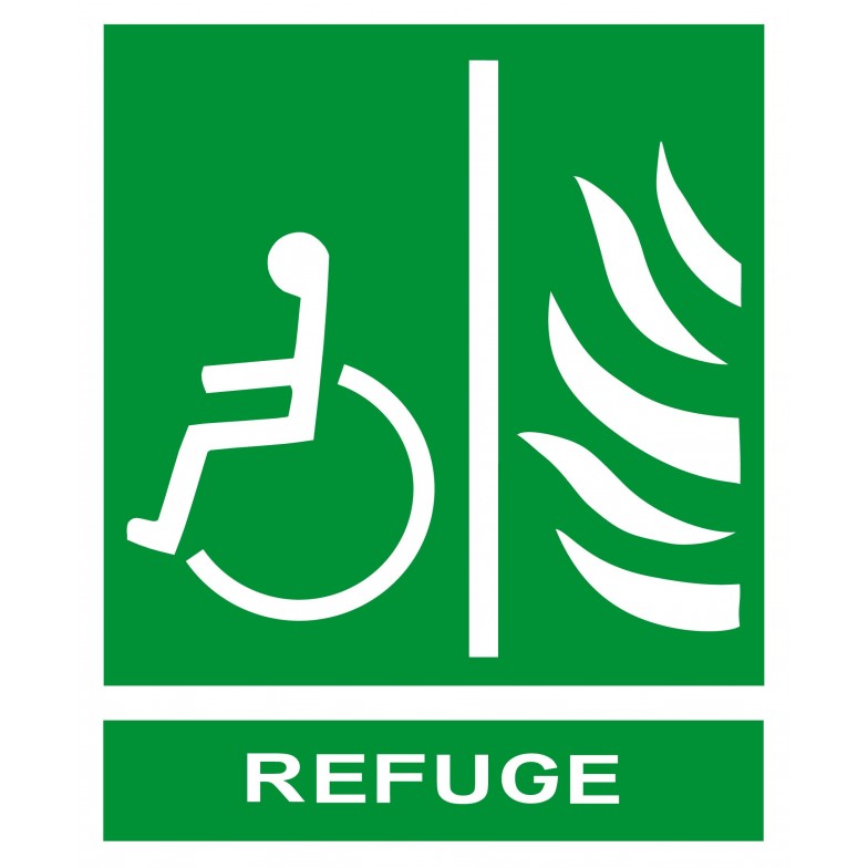Panneau de d&#39;évacuation - Refuge pour personnes en situation de ...