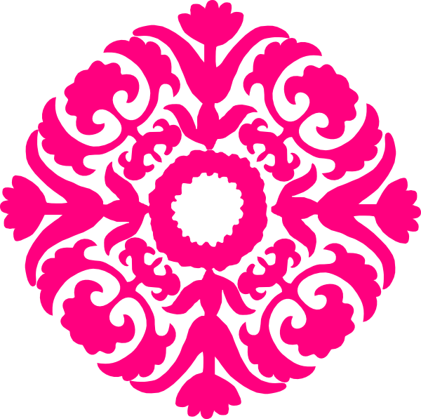 Hot Pink Damask Flourish clip art - vector clip art online ...