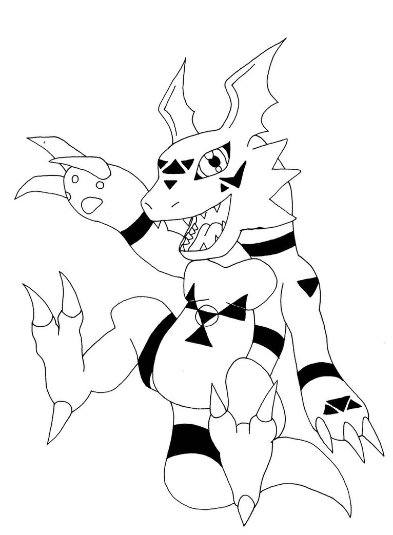 Guilmon - Free Line Art 2::