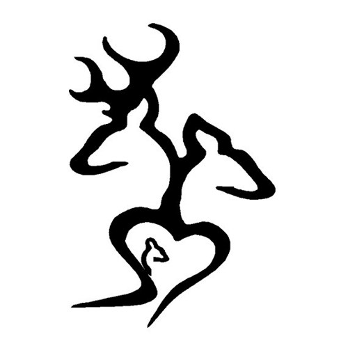 Browning Deer Heart Buck Doe With Baby Doe 6 Inch | cafedecals ...