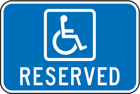 Horizontal Handicap Reserved Sign by SafetySign.com - T4527