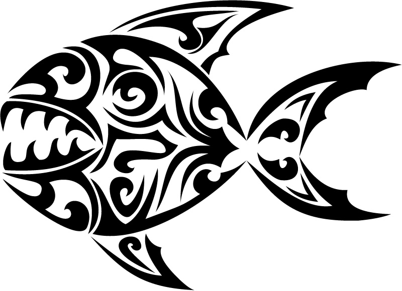 Piranha Tribal Animals Wall Stickers Wall Art Decals Transfers