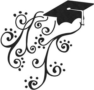 Silhouette Online Store - View Design #9644: grad cap flourish