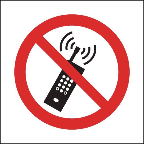 No Mobile Phones (Symbol) Window Fix Sign | Seton UK