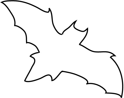 Simple outline drawing of a bat clipart