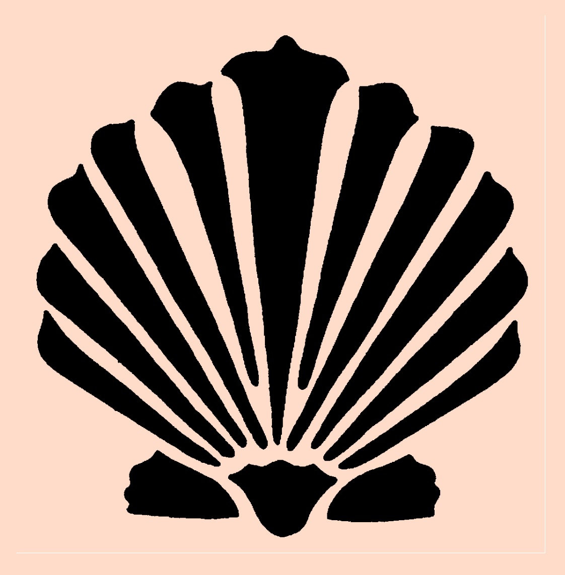 STENCIL Clam shell Seashell 8x7.8 by ArtisticStencils on Etsy