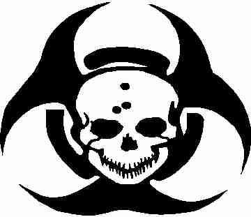 Skull Decals :: Biohazard Skull Decal / Sticker 02 -