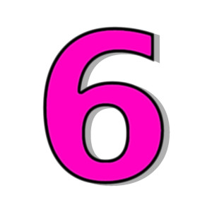 NUMBER 6 PINK - public domain clip art image - Polyvore