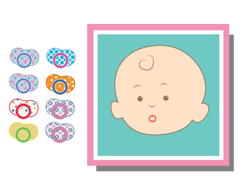 Pin the Dummy on baby mouth Baby Shower Game - Magical Printable