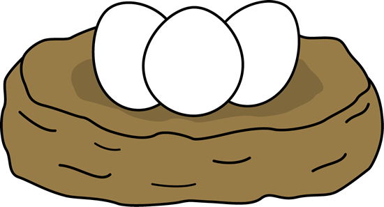 Birds nest with eggs clipart