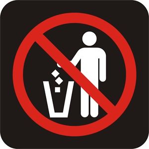 No Trash International Symbol Vinyl Sticker Window Wall Car Sign ...