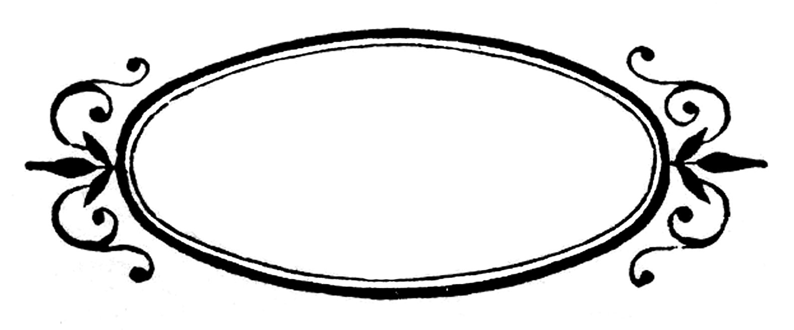 Oval outline border clipart