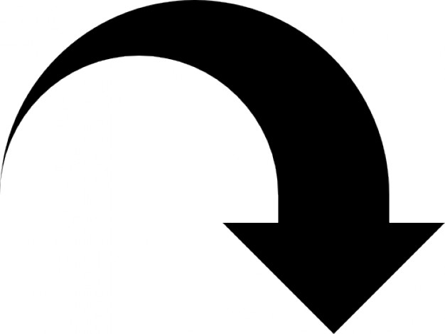 Curved arrow point to down Icons | Free Download