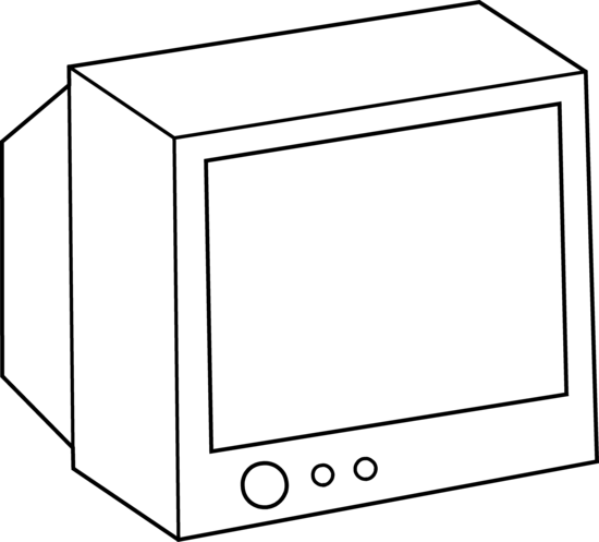 Television clipart black and white
