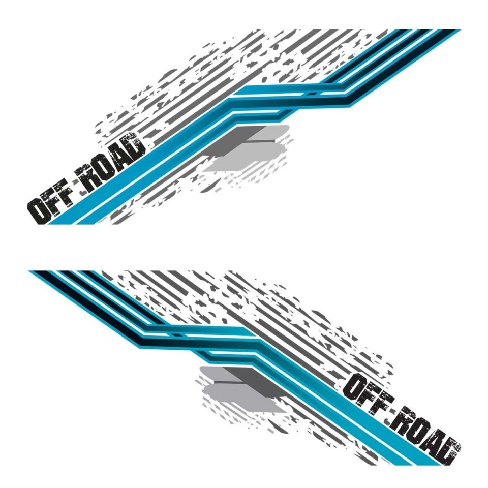 Autographix Off Road Blue Car Styling Graphic Decals - Set of 2 pcs