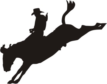 bucking horse silhouette vinyl window decal 6" x 5"