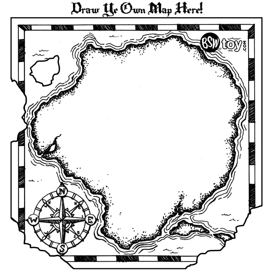 Pirate Treasure Map Coloring Picture Cliparts Co Dcobei | World ...