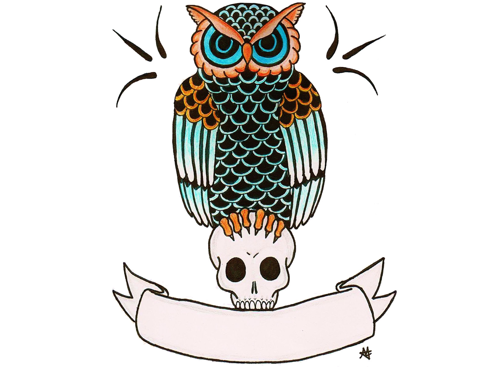 Evil Owl Tattoo