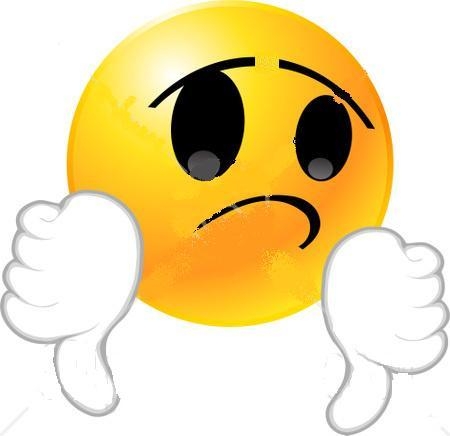 Sad Face Thumbs Down Clipart