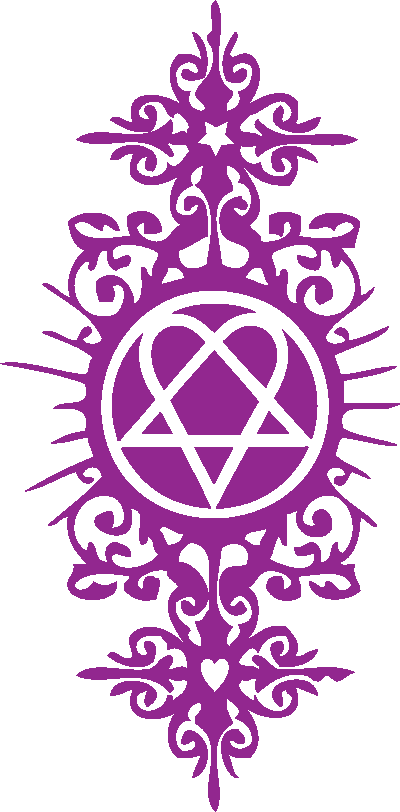 Heartagram Tattoo Him Purple Decal Sticker