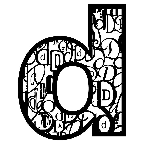 Small Letter D, white background" by Julie Hartman | Redbubble