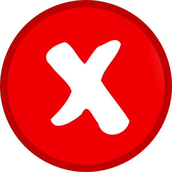 Small Red X Mark Clip Art - vector clip art online ...