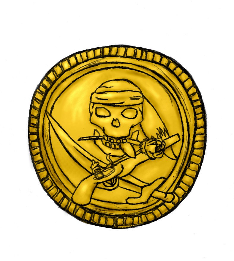 Pirate coins clipart